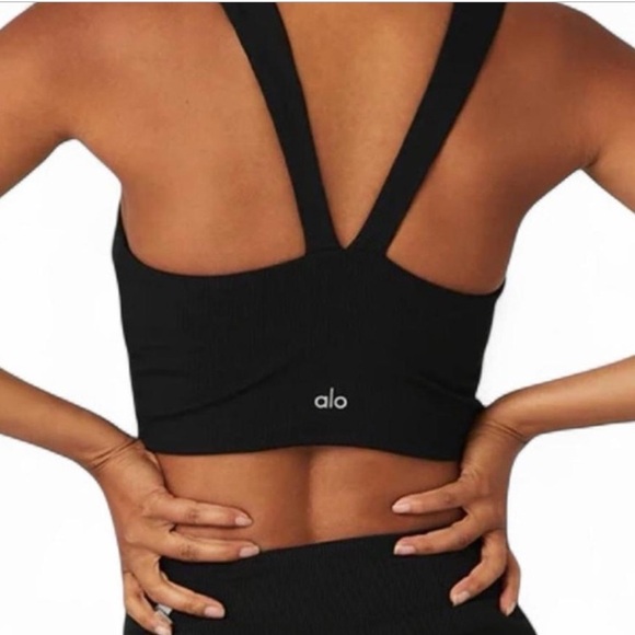 ALO Yoga Tops - Alo black Alosoft Ribbed Chic Bra Tank
